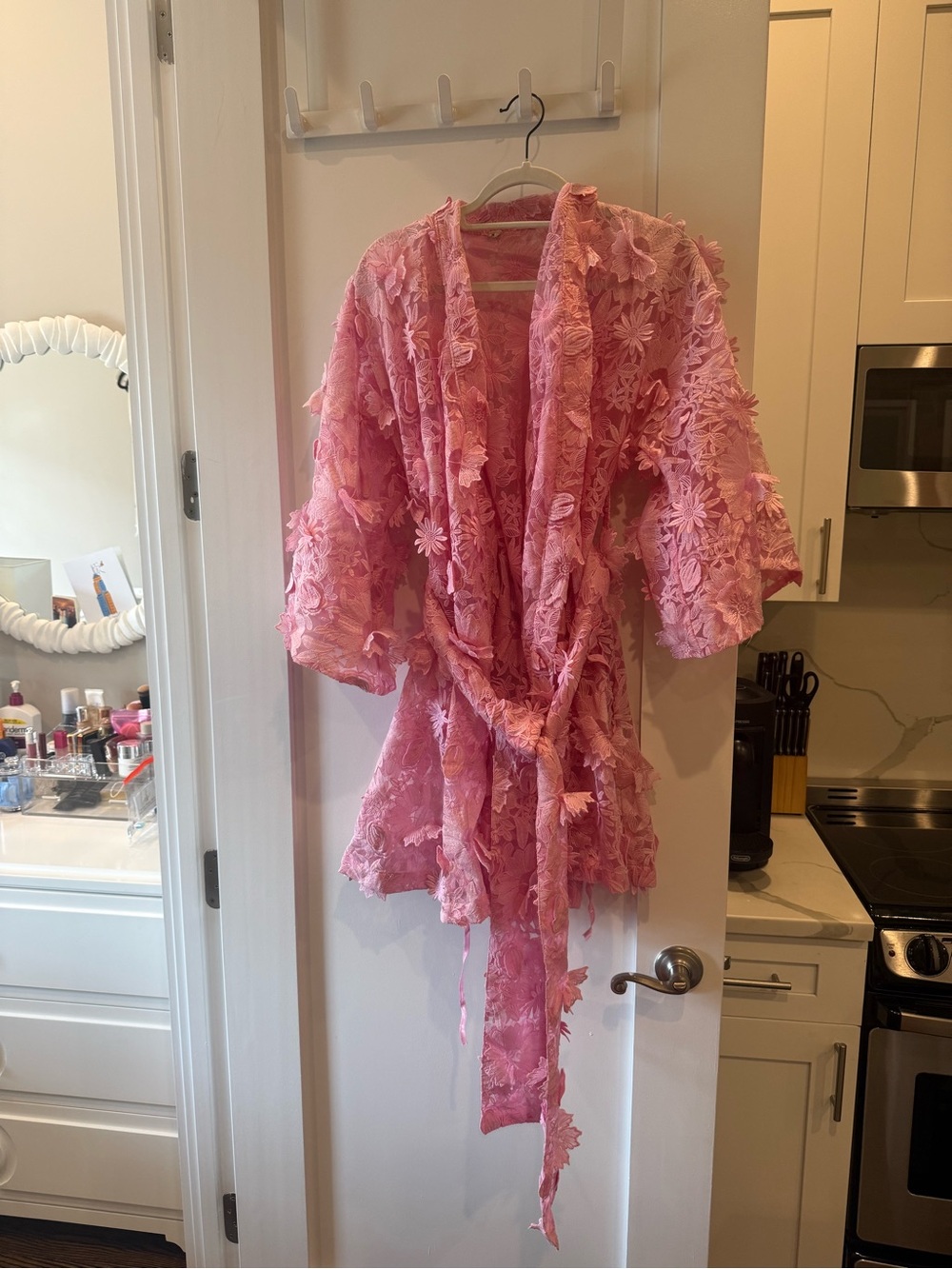 La Vie Style House Pink Lace Wrap Kaftan